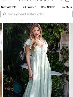 Baltic Born Mint Green Maxi Dress with Flutter Sleeves